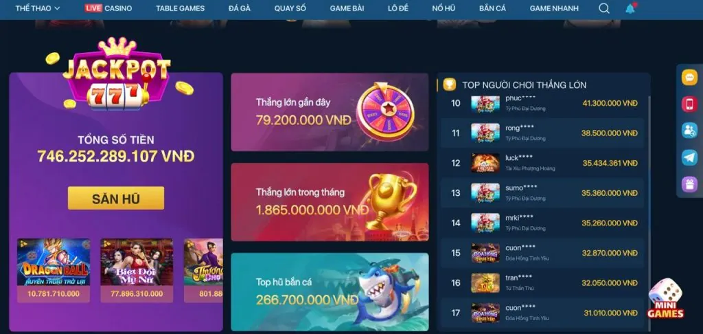 Trò chơi Nổ hũ và Bắn cá tại wwin bet